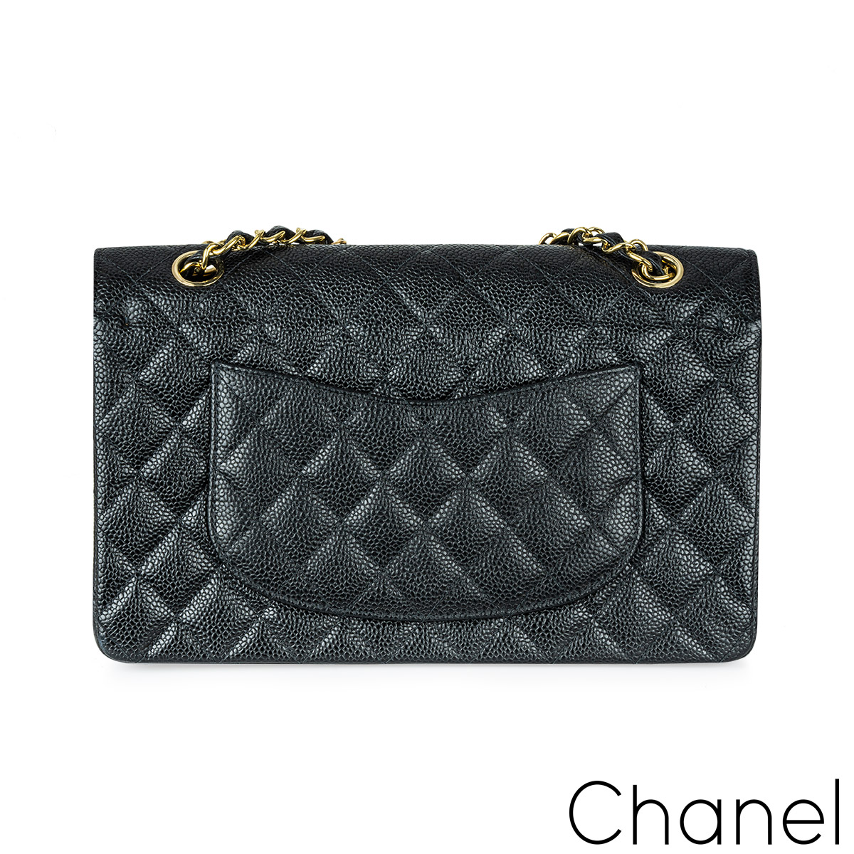 Chanel Classic Medium Double Flap in Black Caviar Leather with Shiny Gold  Hardware - SOLD